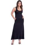 Scoop Neck Sleeveless Maxi Dress with Pockets