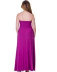 Womens Pleated A Line Strapless Maxi Dress With Pockets