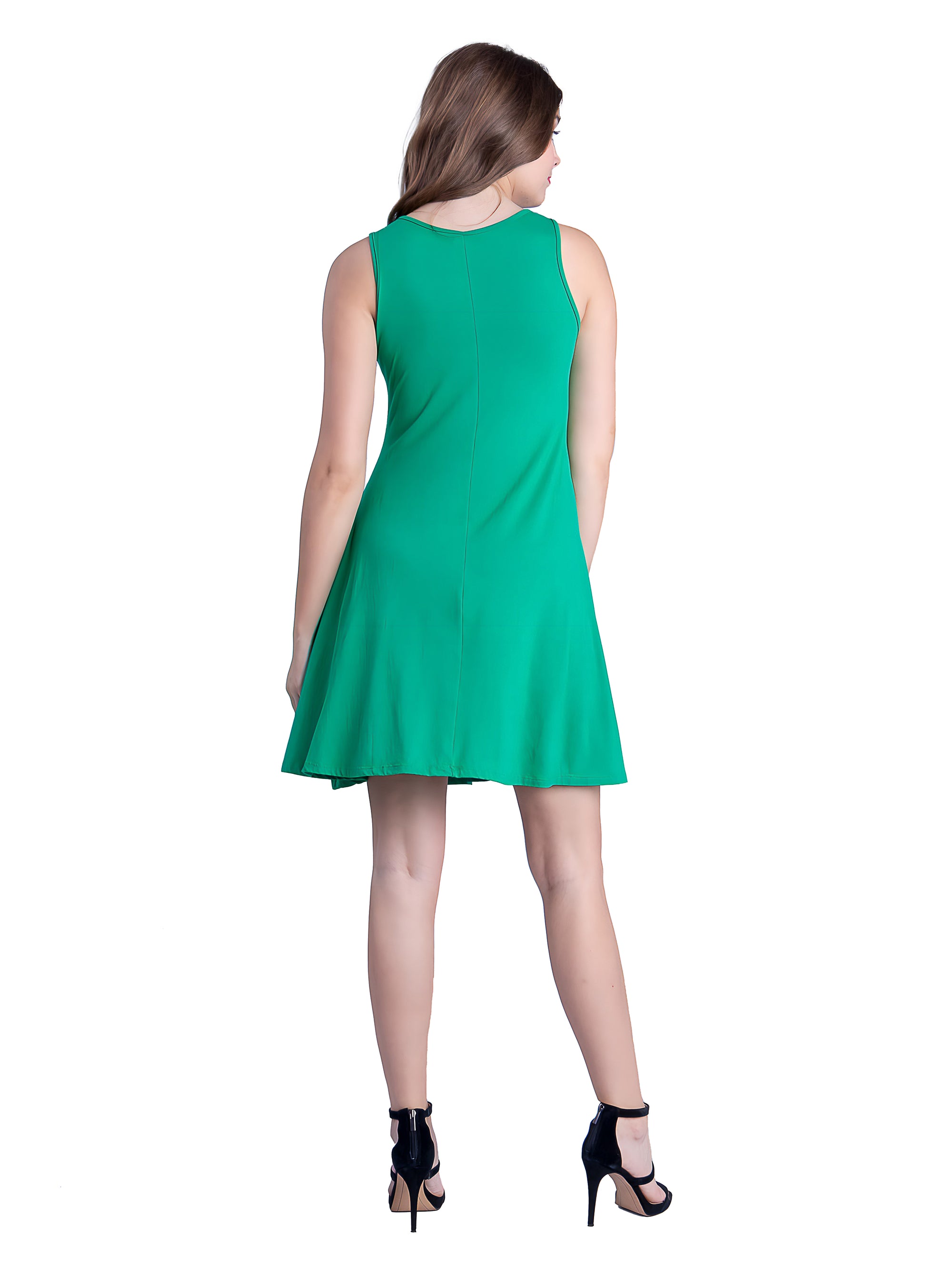Sleeveless A Line Fit and Flare Skater Dress