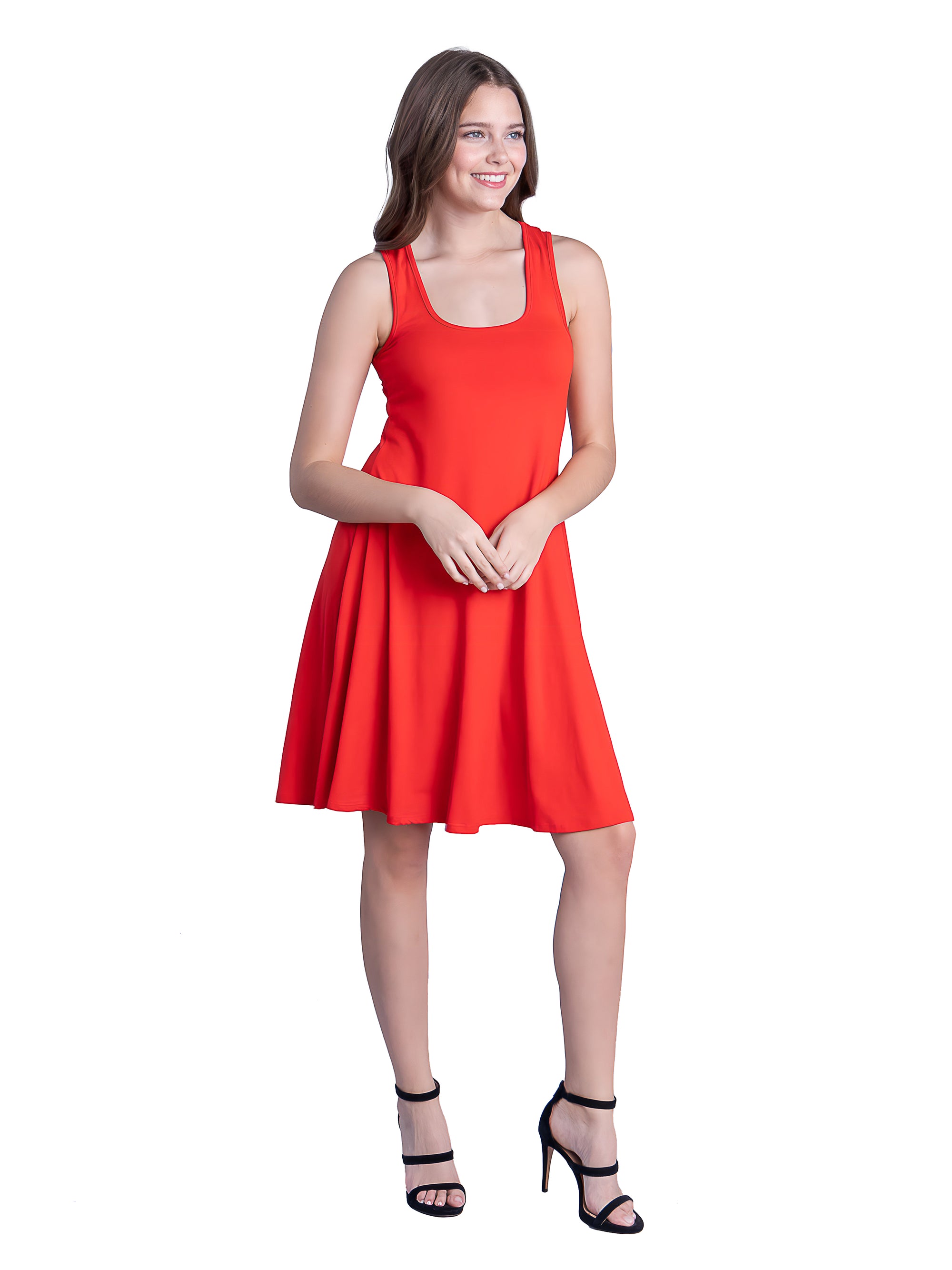 Sleeveless A Line Fit and Flare Skater Dress