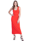 Scoop Neck Maxi Dress with Racerback Detail