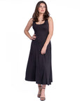 Slim Fit A Line Sleeveless Maxi Dress