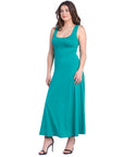 Slim Fit A Line Sleeveless Maxi Dress