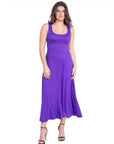 Slim Fit A Line Sleeveless Maxi Dress