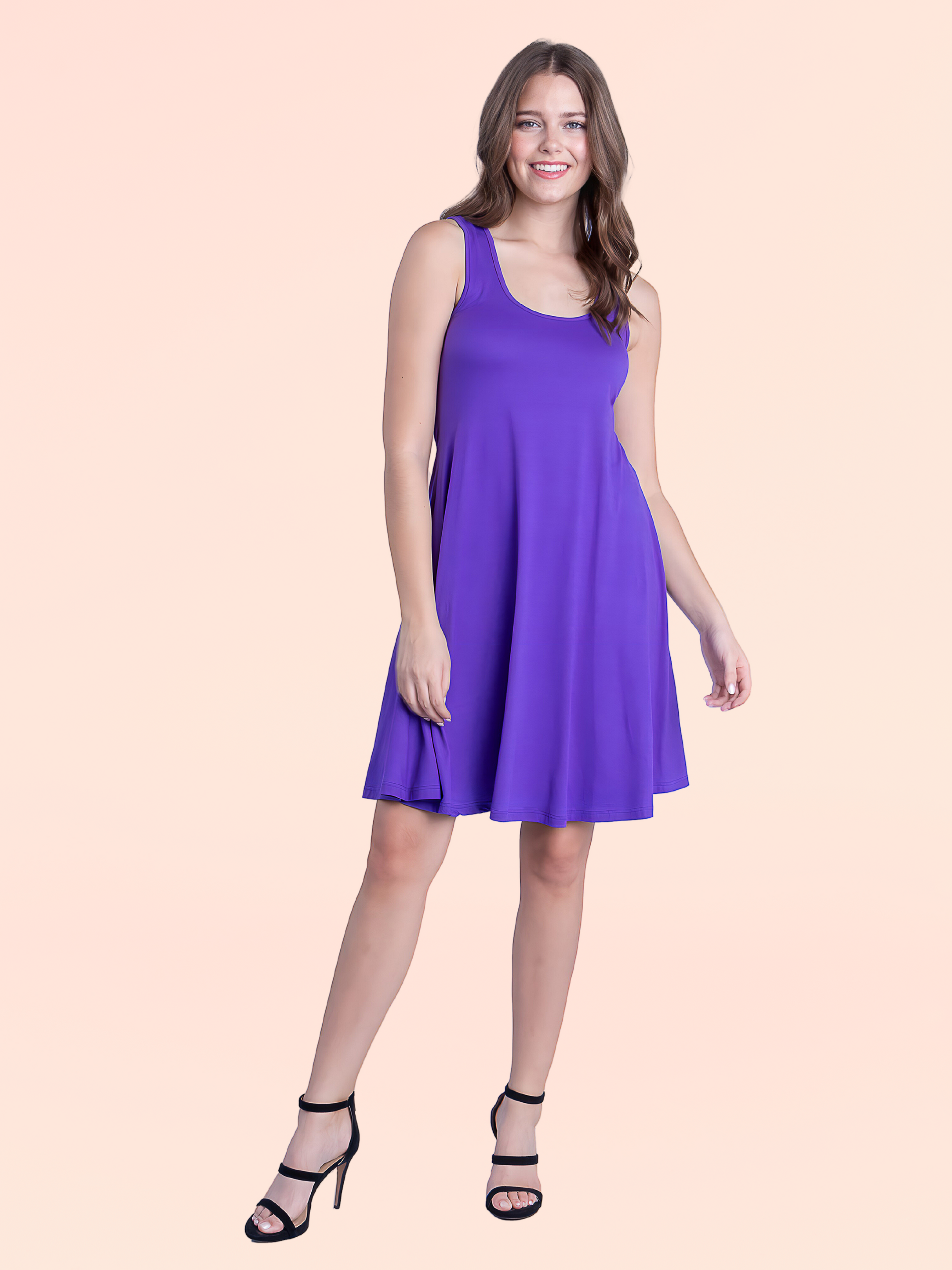 Sleeveless A Line Fit and Flare Skater Dress