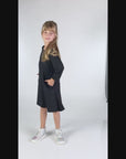 24seven Comfort Apparel Girls Long Sleeve Loose Fit Knee Length Tunic Pocket Dress
