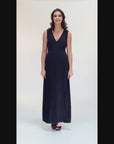 V Neck Sleeveless Maternity Maxi Dress with Belt